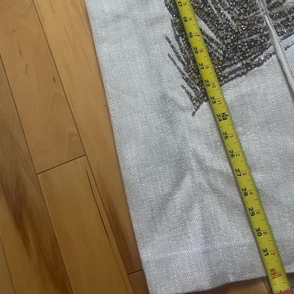 Tory Burch linen pencil midi skirt with rhinestone embroidery 4 - Picture 6 of 7